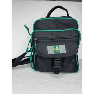 Olympia Travelers Friend Crossbody Bag Black Green Canvas Messenger Travel Small